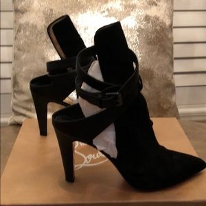 Christian Louboutin Black Suede Backless Booties